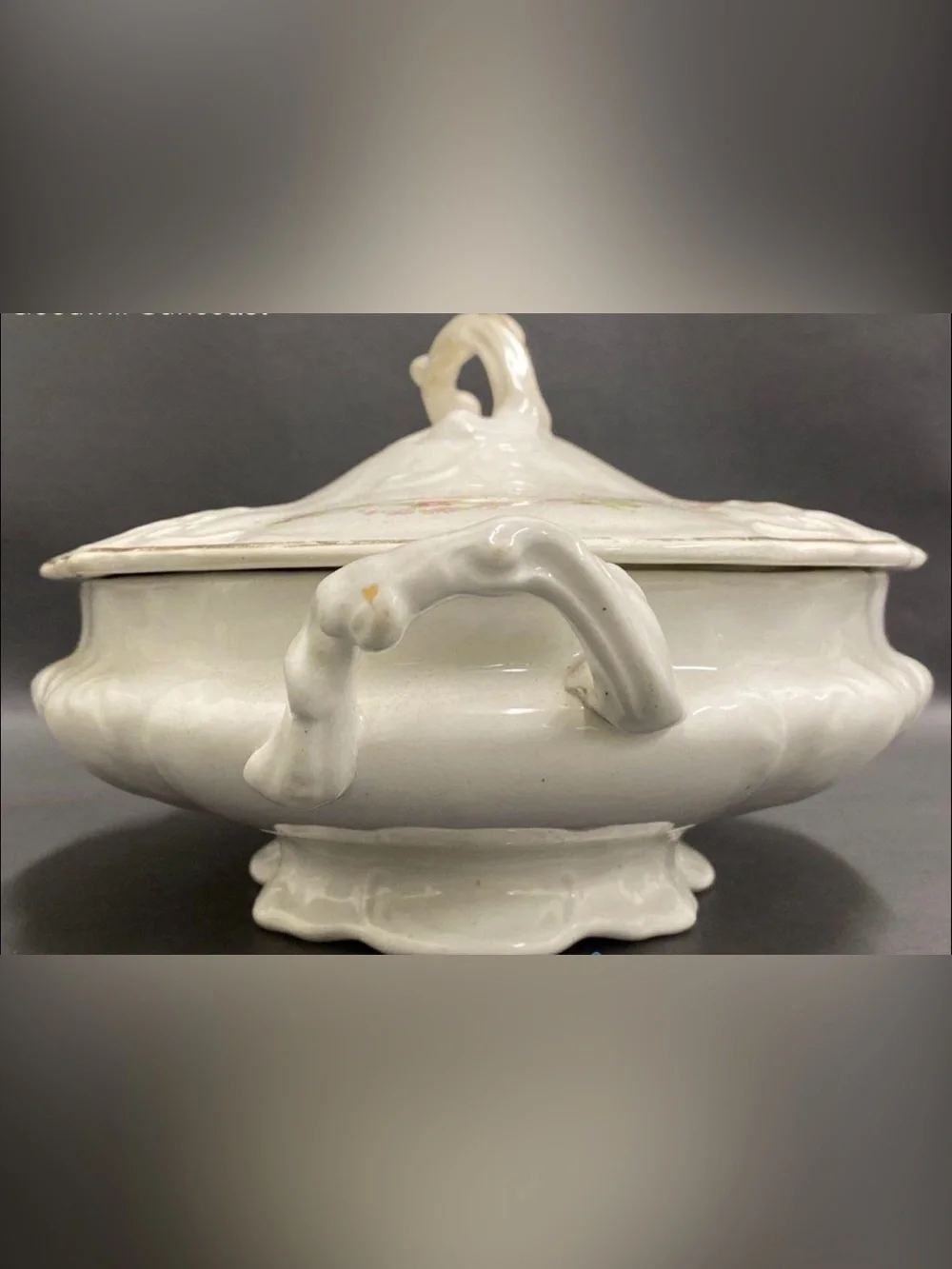 Vintage Royal China International Pink Floral Ceramic Tureen Dish W/Lid